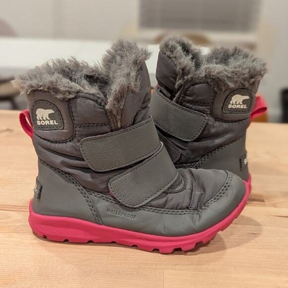 Sorel Whitney Strap Boot Toddler Little Kid Size 11 Pink Gray - Picture 1 of 12